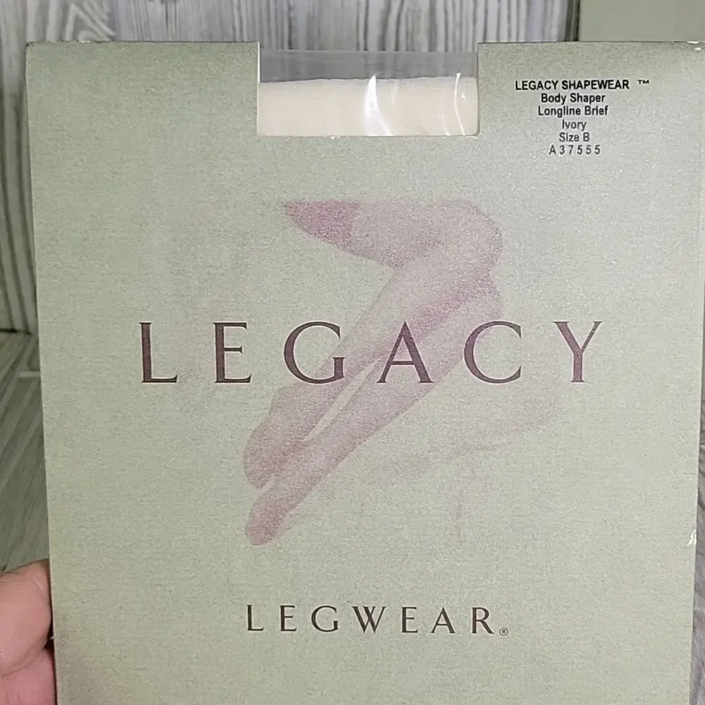 Legacy Legwear 3 Body Shaper Longline Brief Legwear Nude/Black/Ivory Size B NEW